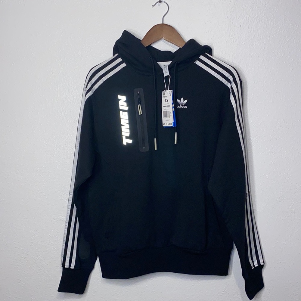 Adidas Pullover Hoodie with Drawstring Hood and Split Kangaroo Pocket